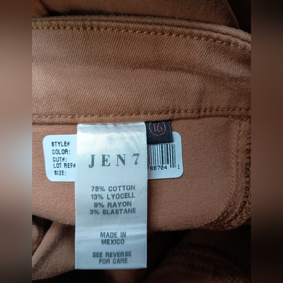 7 for All Mankind High Waist Ankle Skinny in Coated Amber Size 16 - Picture 13 of 14